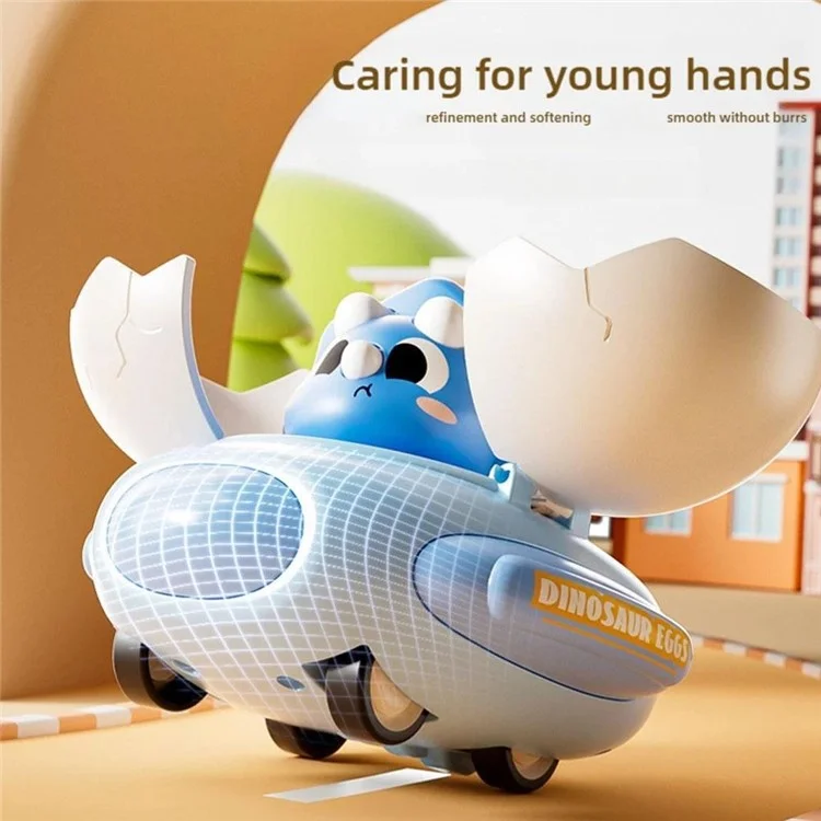 LG188198 Cute Cartoon Dinosaur Egg Children Bumper Car Inertia Sliding Collision Toy for Kids - Green