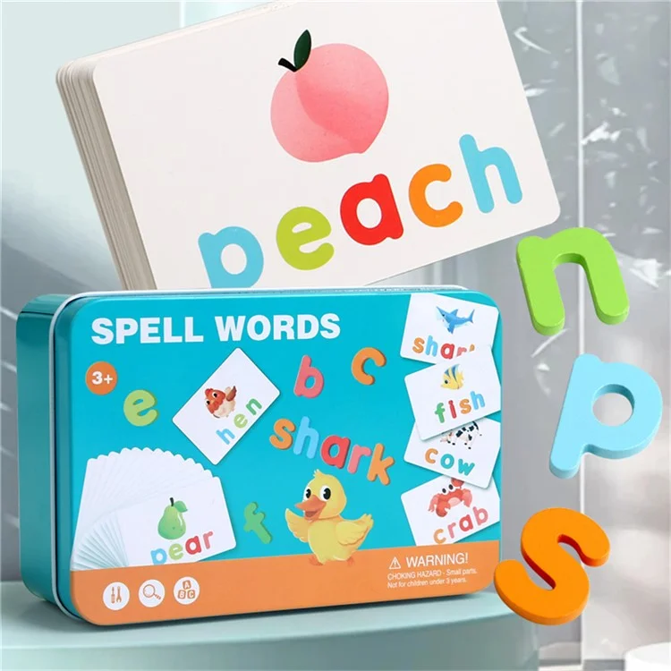 117 Portable Word Spelling Desktop Educational Toy English Alphabet Cards for Kids Learning Game