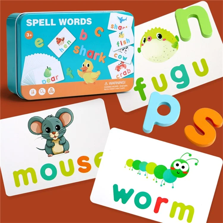 117 Portable Word Spelling Desktop Educational Toy English Alphabet Cards for Kids Learning Game