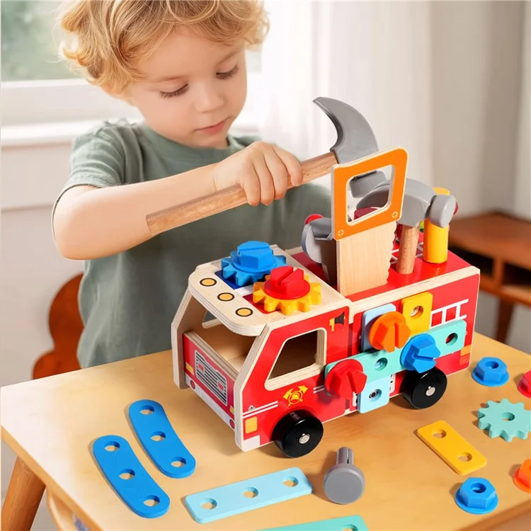 Wooden Disassembly Toy Set Educational Assembly Tool Car for Preschool Children Development