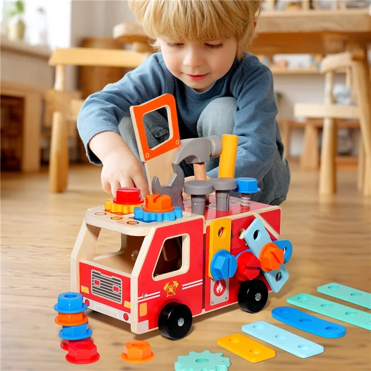 Wooden Disassembly Toy Set Educational Assembly Tool Car for Preschool Children Development