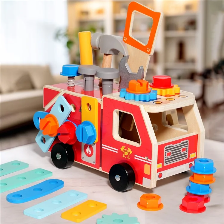 Wooden Disassembly Toy Set Educational Assembly Tool Car for Preschool Children Development