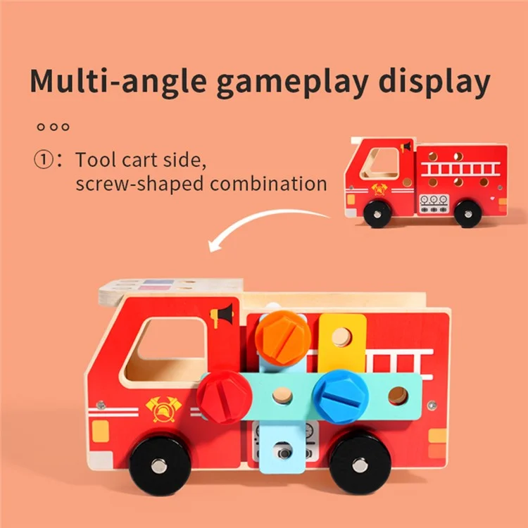 Wooden Disassembly Toy Set Educational Assembly Tool Car for Preschool Children Development