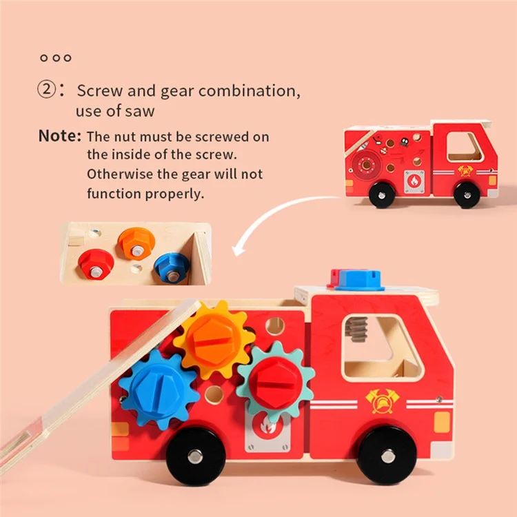 Wooden Disassembly Toy Set Educational Assembly Tool Car for Preschool Children Development