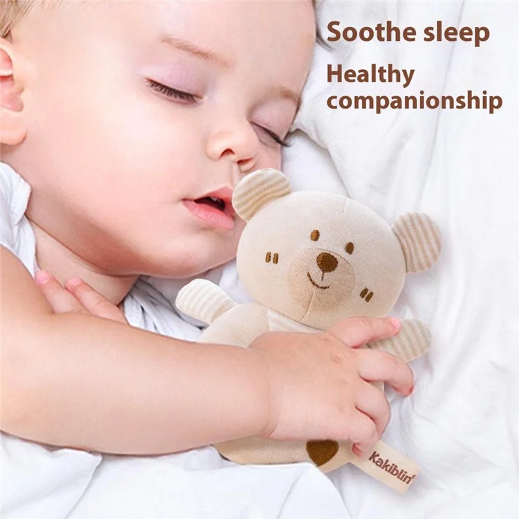 KAKIBLIN 2Pcs Cartoon Animal Baby Rattle Teether Set Organic Cotton Infant Soothing Doll Shaker Toys - Rabbit