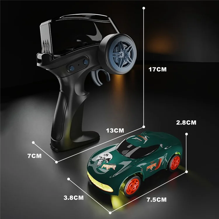 1:64 Mini RC Car 2.4G Full Proportional Remote Control High Speed Desktop Drift Vehicle (CE / CPC / EN71 / ASTM Certified) - Blue