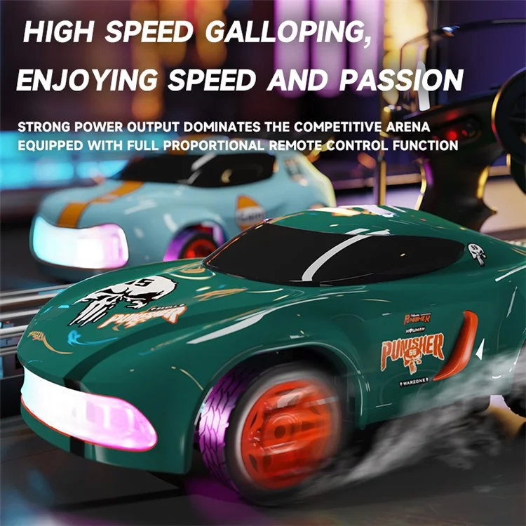 1:64 Mini RC Car 2.4G Full Proportional Remote Control High Speed Desktop Drift Vehicle (CE / CPC / EN71 / ASTM Certified) - Blue
