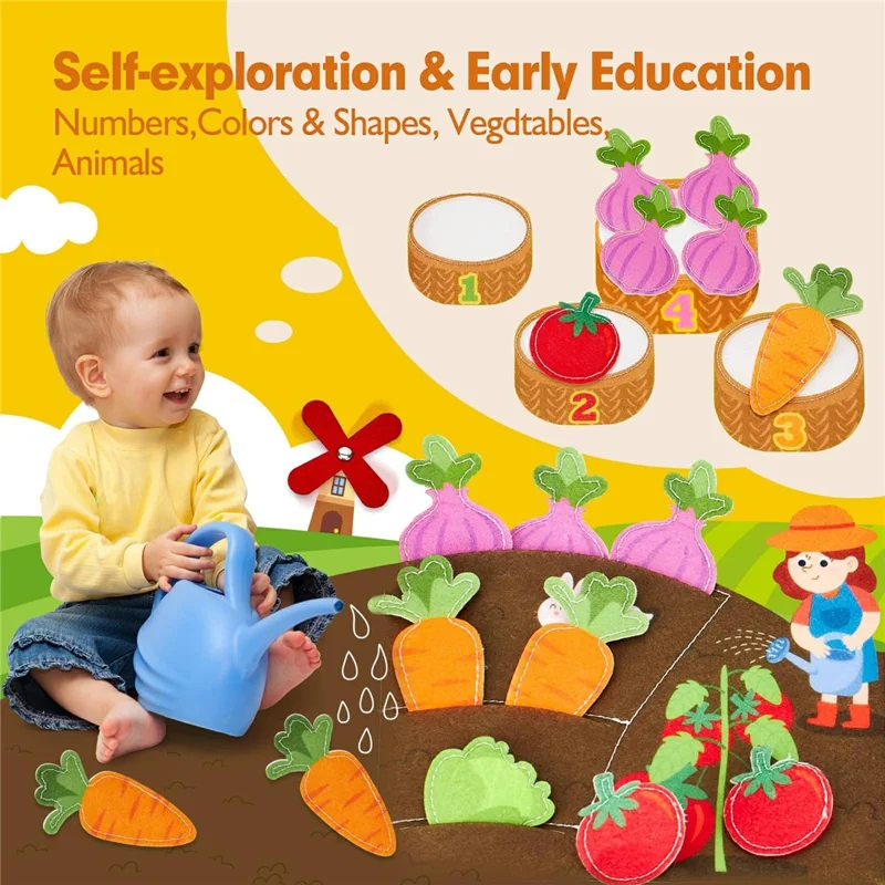 Livre d'activités Montessori Animaux de la Ferme en Feutrine - Livre Éducatif Silencieux pour Tout-Petits