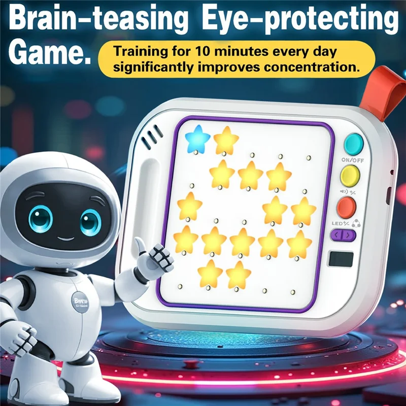 HHY002 Smart Game Console for Kids 5 Modes Thinking Training Machine Whack-A-Mole Toy with Music