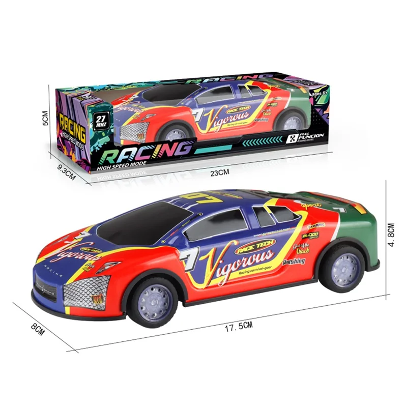HDXX229 Electric RC Drift Race Car for Boys 4-Channel Graffiti Alloy Tin Light Vehicle Truck Remote Control Toy Car - Dark Blue Racing Car