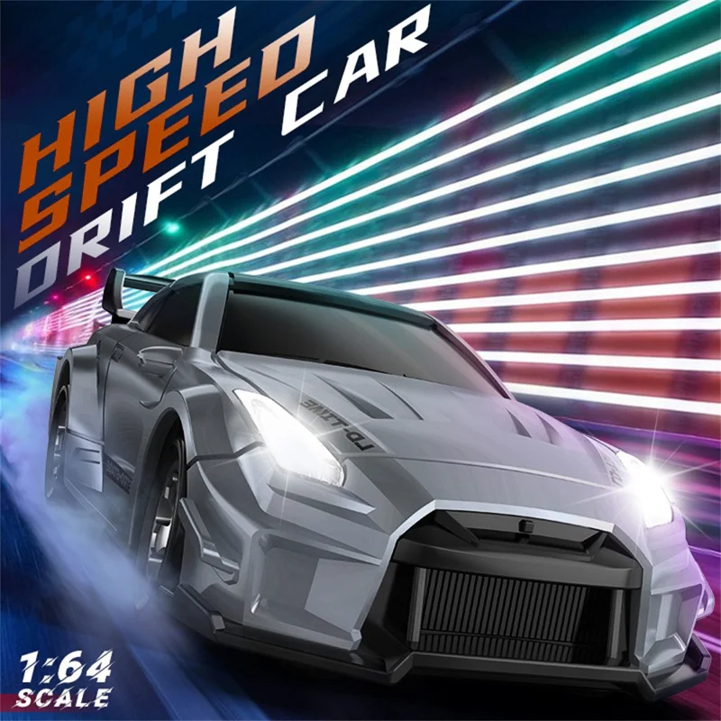 Mini RC Auto 1:64 Maßstab Desktop Drift Auto 4WD Ferngesteuertes Hochgeschwindigkeits-Kunststoff-Rennspielzeug - Lila