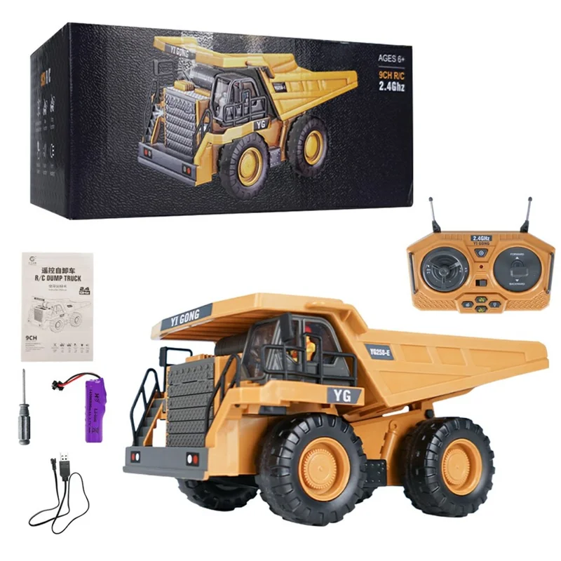 1:24 RC Kipper mit 9 Kanälen 2.4G Fernbedienung Baufahrzeug, Tragfähigkeit 2,5 kg