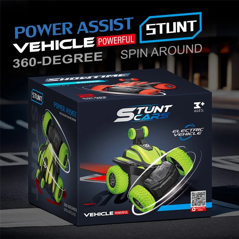 360 Degree Rotation Stunt Car with Light and Sound Electric Vehicle Toy for Children - Red