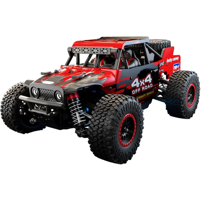 SG 202Pro 4WD LED Spotlight RC Car High-Speed Off-Road Rock Crawler Truck Toy, Single Battery - Red