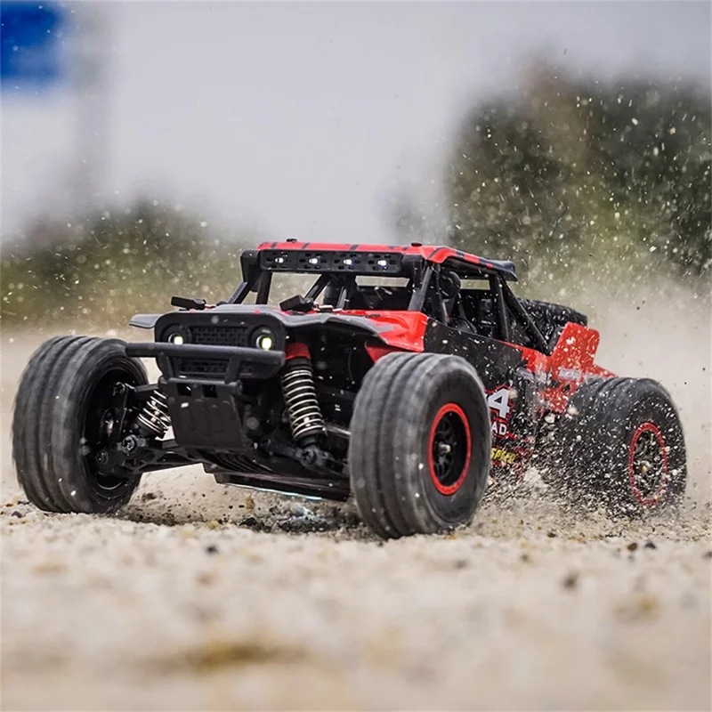 SG 202Pro 4WD LED Spotlight RC Car High-Speed Off-Road Rock Crawler Truck Toy, Single Battery - Red
