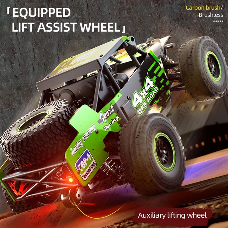 SG 202Pro 4WD LED Spotlight RC Car High-Speed Off-Road Rock Crawler Truck Toy, Single Battery - Red