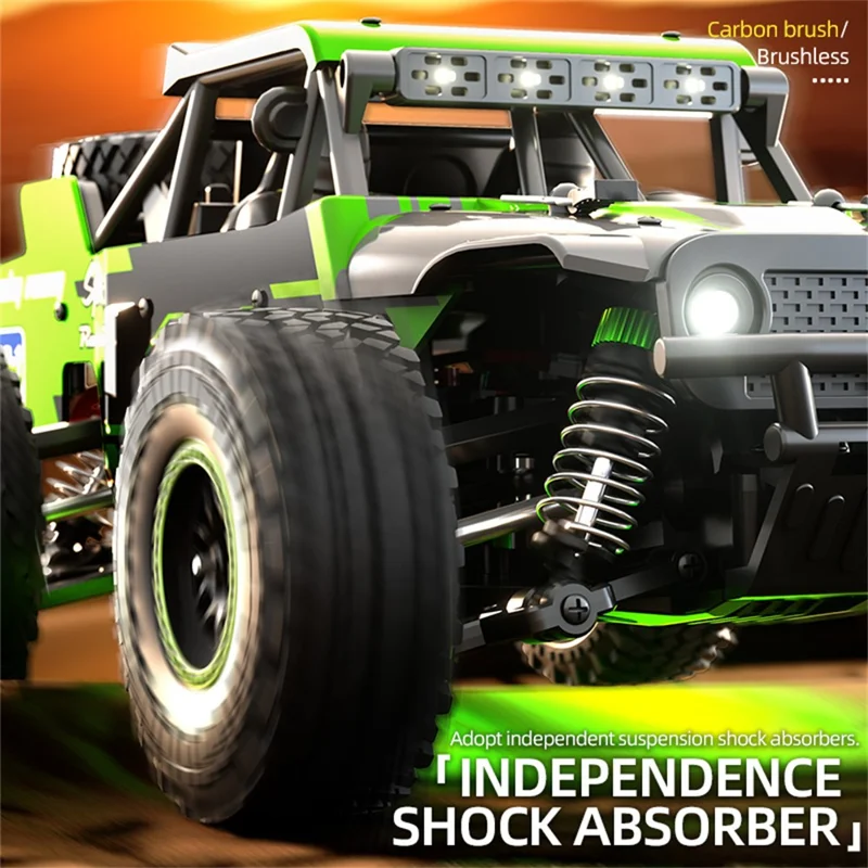 ZLL SG 202Pro 4WD LED Spotlight RC Car High-Speed Off-Road Rock Crawler Truck Toy, Single Battery - Green