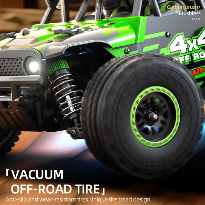 ZLL SG 202Pro 4WD LED Spotlight RC Car High-Speed Off-Road Rock Crawler Truck Toy, Single Battery - Green