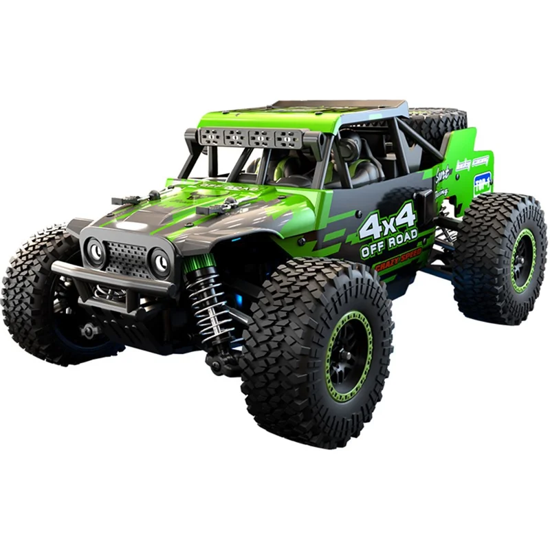 SG 202Pro 4WD LED Spotlight RC Car High-Speed Off-Road Rock Crawler Truck Toy, 2 Batteries - Green