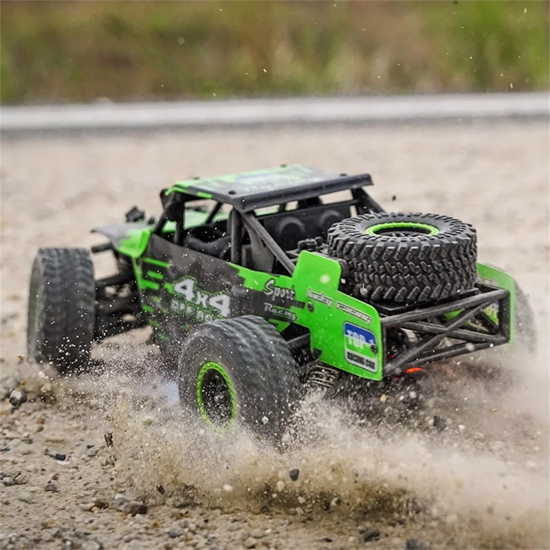SG 202Pro 4WD LED Spotlight RC Car High-Speed Off-Road Rock Crawler Truck Toy, 2 Batteries - Green