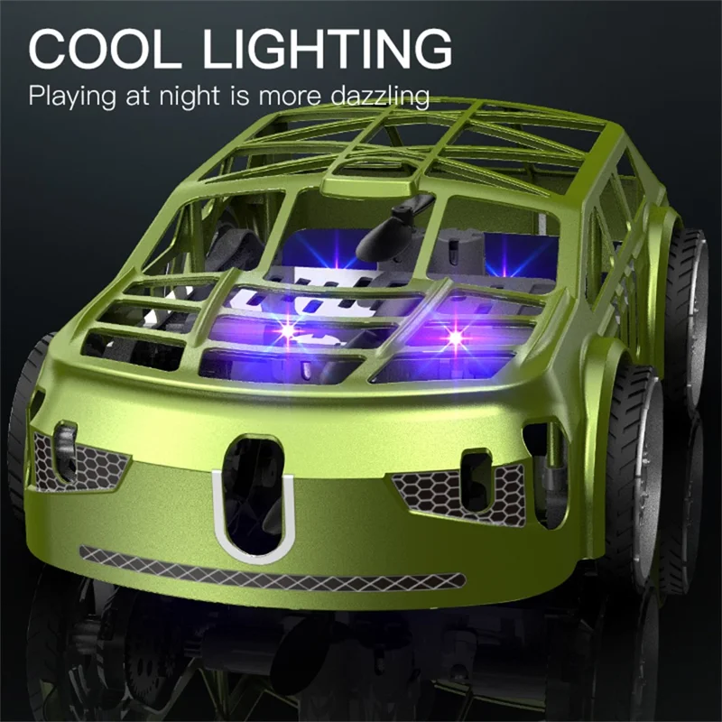 SG900pro Land and Air Dual Mode Drone RC Car Intelligent Hover LED Lights RC Vehicle Toy, 3 Batteries - Green