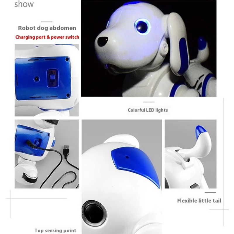 Intelligent Remote Control Robot Dog Rechargeable Interactive Pet Toy Programmable Walking Dancing Dog