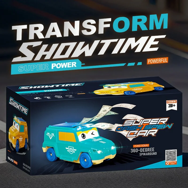 Auto Geld Sprühspielzeug-Auto Kreatives Geschenk mit Licht und Musik Autospielzeug mit Soundeffekten Unterhaltung - Minzgrün
