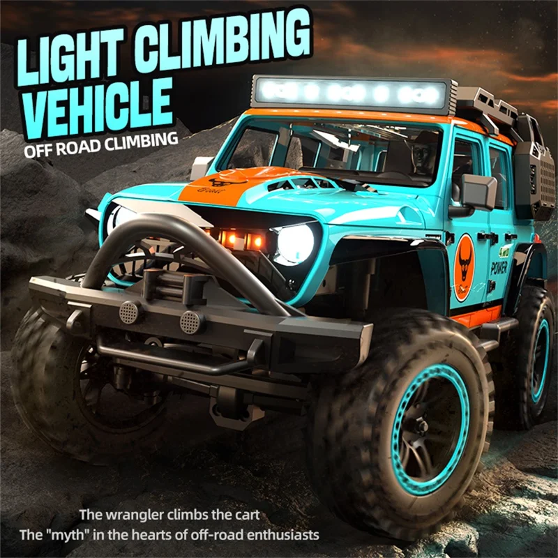 ZLL SG206PRO Motor de cepillo RC Rock Crawler Escala 1/20 4WD Vehículo todoterreno con luz LED Coche de juguete de alta velocidad, Batería única - Azul