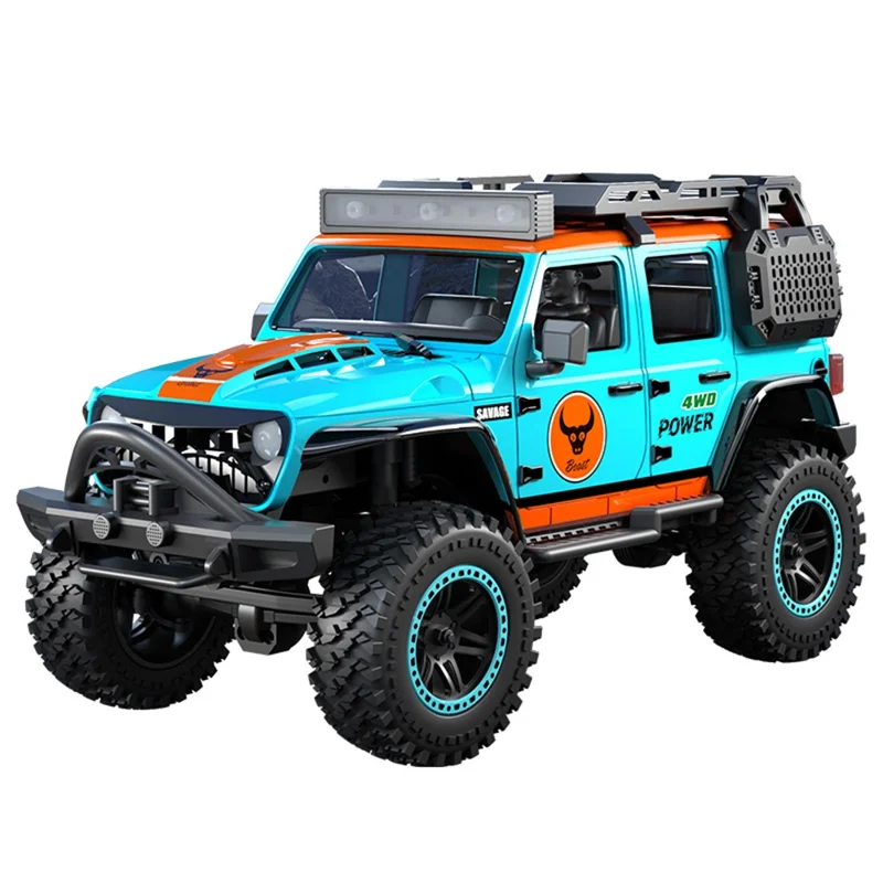 ZLL SG206PRO Motor con cepillo RC Rock Crawler Vehículo todoterreno a escala 1/20 4WD con luz LED Coche de juguete de alta velocidad, Batería doble - Azul