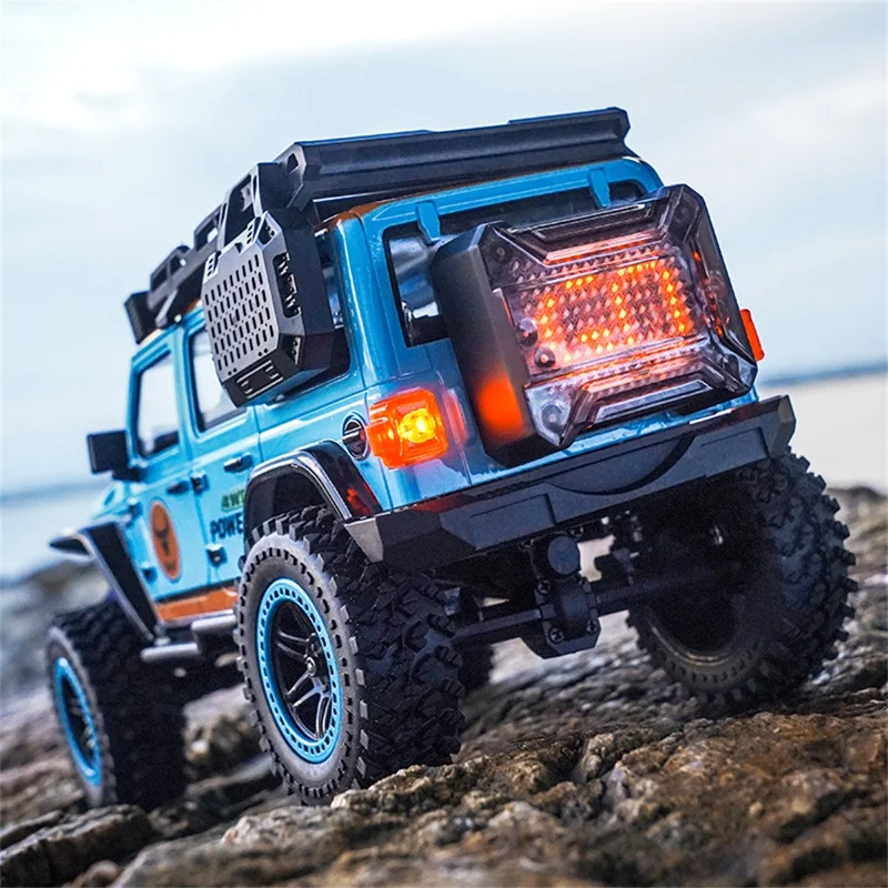 ZLL SG206PRO Motor con cepillo RC Rock Crawler Vehículo todoterreno a escala 1/20 4WD con luz LED Coche de juguete de alta velocidad, Batería doble - Azul