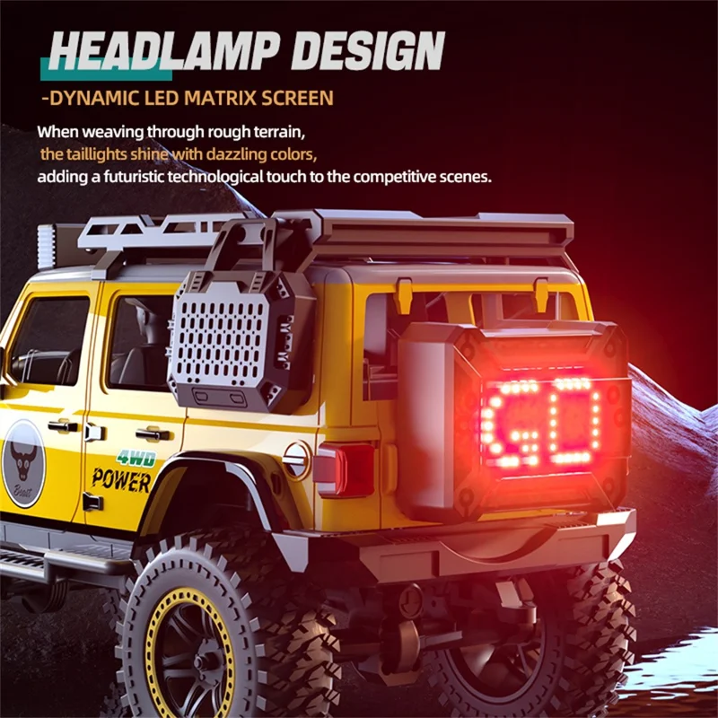ZLL SG206MAX Brushless Motor 1:20 RC Climbing Car 4WD High Speed Vehicle with LED Light, Single Battery - Yellow