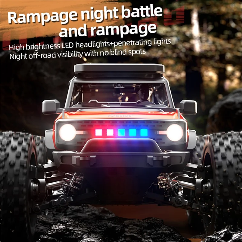 ZLL SG201PRO Brushed Motor 1:20 Scale 4WD High Speed RC Car with LED Light Remote Control Vehicle, Dual Battery - Orange