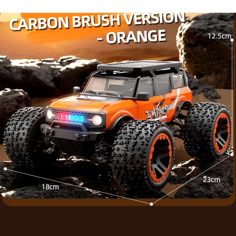 ZLL SG201PRO Brushed Motor 1:20 Scale 4WD High Speed RC Car with LED Light Remote Control Vehicle, Dual Battery - Orange