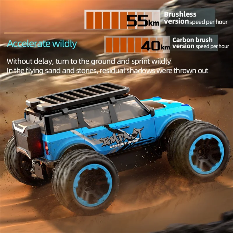 ZLL SG201MAX Brushless Motor 1 / 20 Scale RC Car 4WD High Speed Off Road Racing Vehicle, Dual Battery - Blue