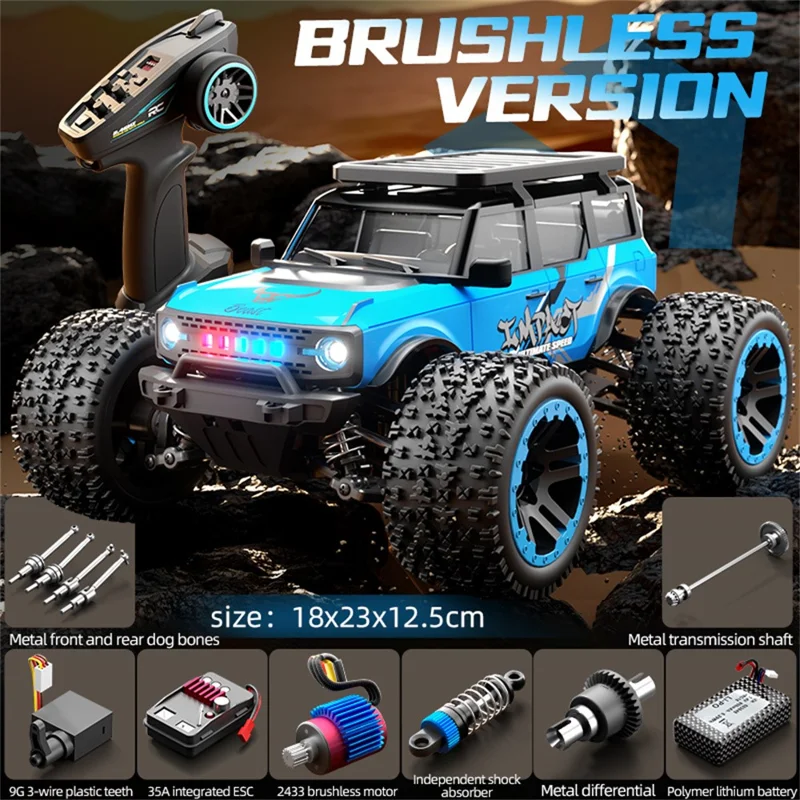 ZLL SG201MAX Brushless Motor 1 / 20 Scale RC Car 4WD High Speed Off Road Racing Vehicle, Dual Battery - Blue