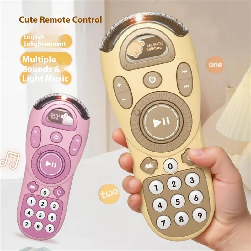 JSL610 Children Remote Toy with Lights Music Simulation Phone Early Educational Toy - Pink