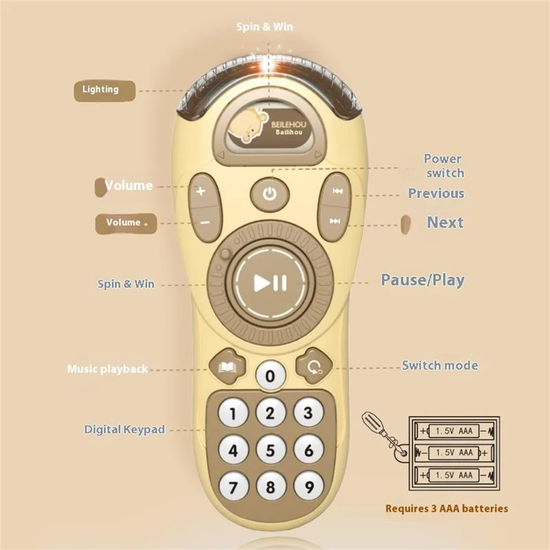 JSL610 Children Remote Toy with Lights Music Simulation Phone Early Educational Toy - Pink