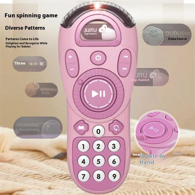 JSL610 Children Remote Toy with Lights Music Simulation Phone Early Educational Toy - Pink