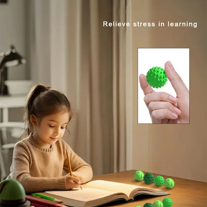 8Pcs / Set Magnetic Sensory Balls Silicone Anti Anxiety Stress Relief Toy Gift with Storage Case - Pink