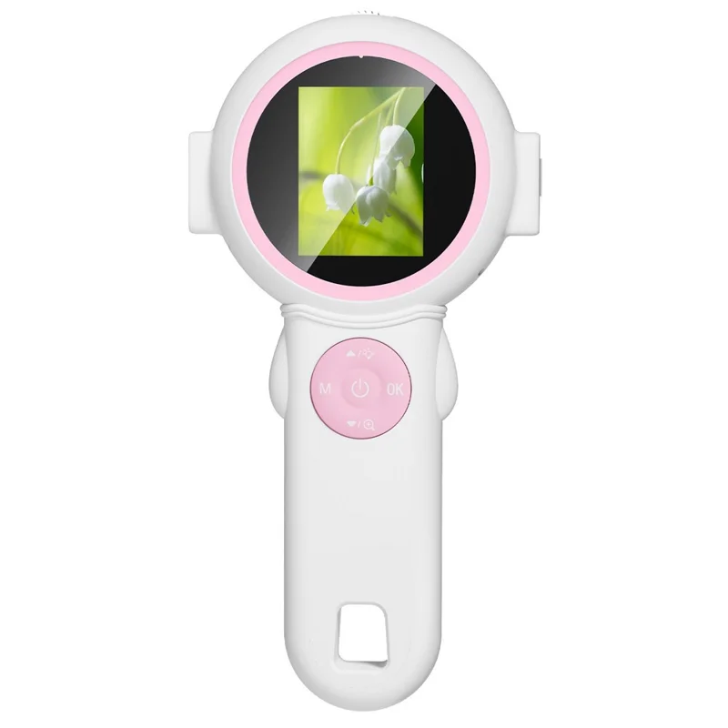 HM020J 2.0 IPS Schermo a Colori Lente di Ingrandimento Digitale Portatile per Bambini Fotocamera Microscopio Incorporata Luce LED - Rosa