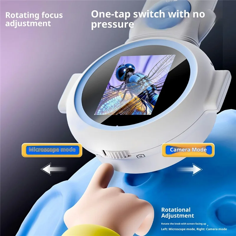 HM020J 2.0 IPS Schermo a Colori Lente di Ingrandimento Digitale Portatile per Bambini Fotocamera Microscopio Incorporata Luce LED - Rosa