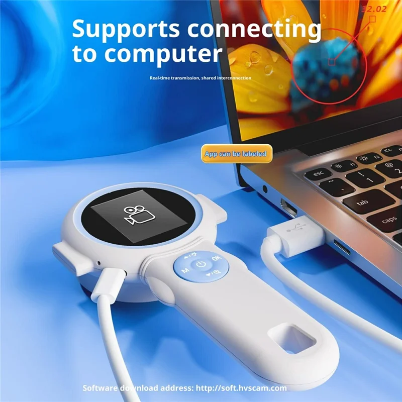 HM020J 2.0 IPS Schermo a Colori Lente di Ingrandimento Digitale Portatile per Bambini Fotocamera Microscopio Incorporata Luce LED - Rosa