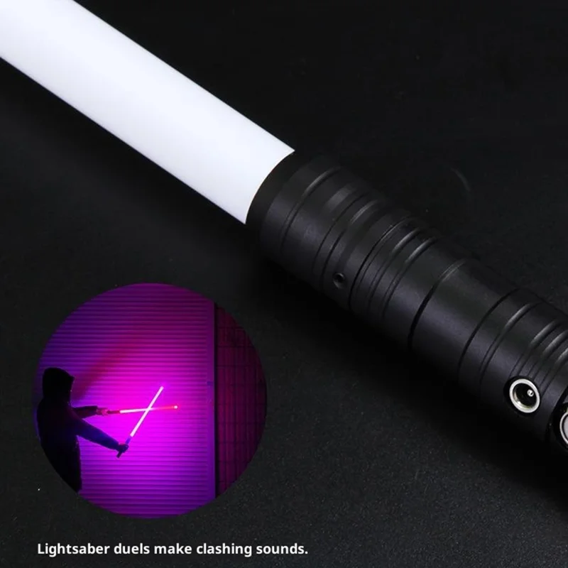 1Шт Световая игрушка Лазерный меч 2 в 1 RGB Подсвечивающееся лезвие 15 цветов Металлическая рукоять Светящийся меч-игрушка - Черный круговой узор