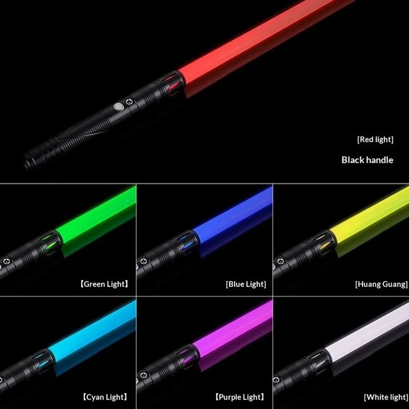 1Шт Световая игрушка Лазерный меч 2 в 1 RGB Подсвечивающееся лезвие 15 цветов Металлическая рукоять Светящийся меч-игрушка - Черный круговой узор