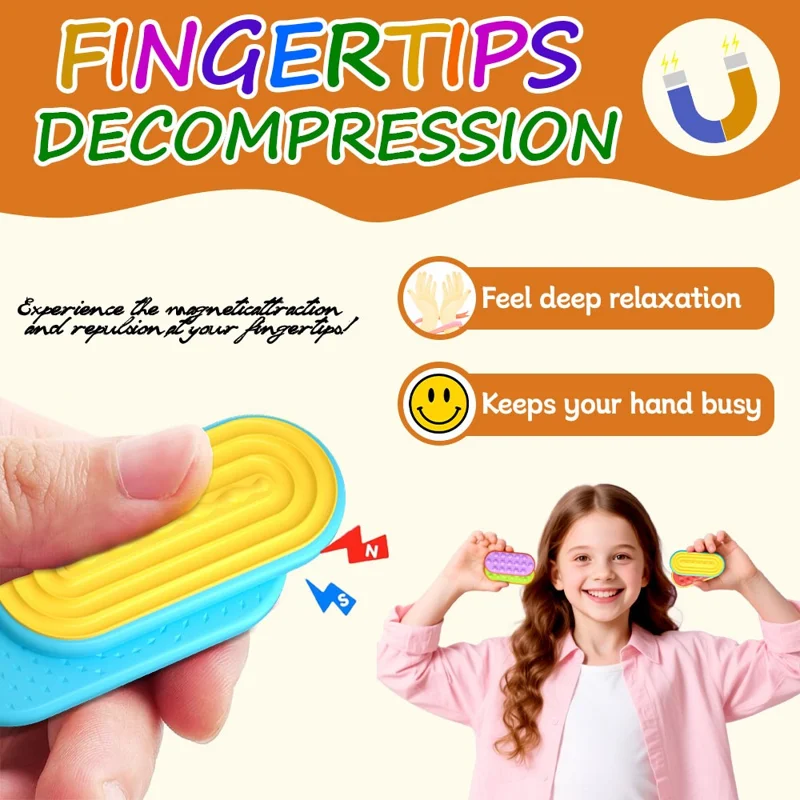 12Pcs / Set Sensory Magnet Toy Silicone Magnetic Slider for Autism Anxiety Stress Relief Toy
