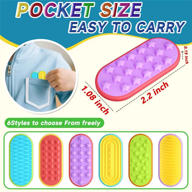 12Pcs / Set Sensory Magnet Toy Silicone Magnetic Slider for Autism Anxiety Stress Relief Toy