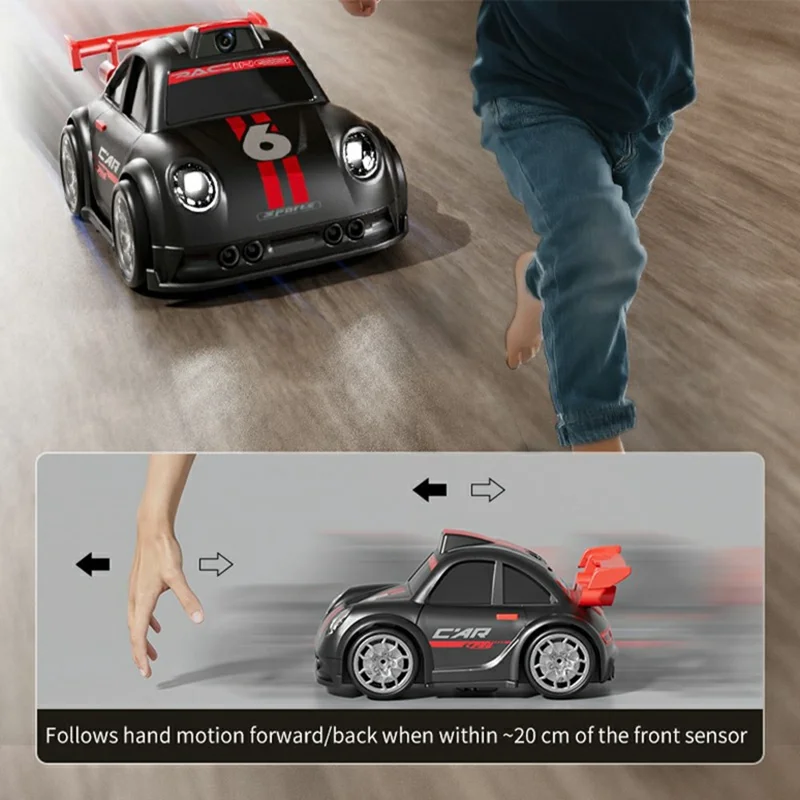 Мини-радиоуправляемый автомобиль C6 с камерой, с экраном 2,4 дюйма и функцией музыки - черный