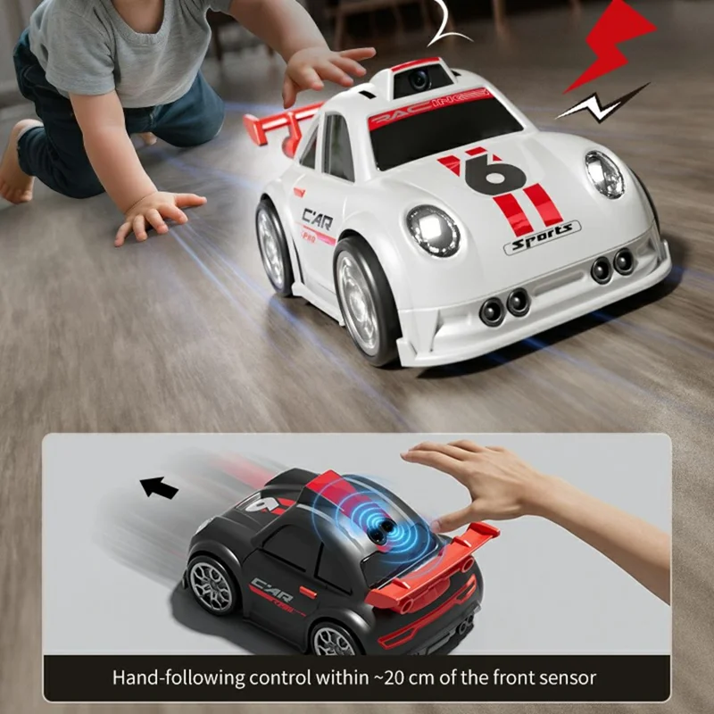 Мини-радиоуправляемый автомобиль C6 с камерой, с экраном 2,4 дюйма и функцией музыки - черный