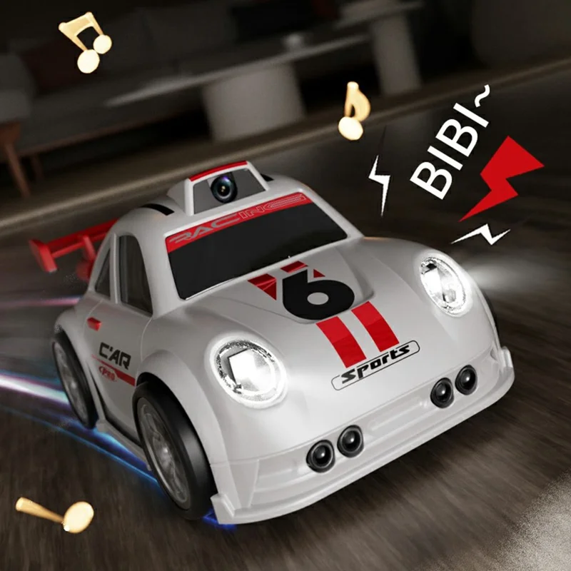 Мини-радиоуправляемый автомобиль C6 с камерой, с экраном 2,4 дюйма и функцией музыки - черный