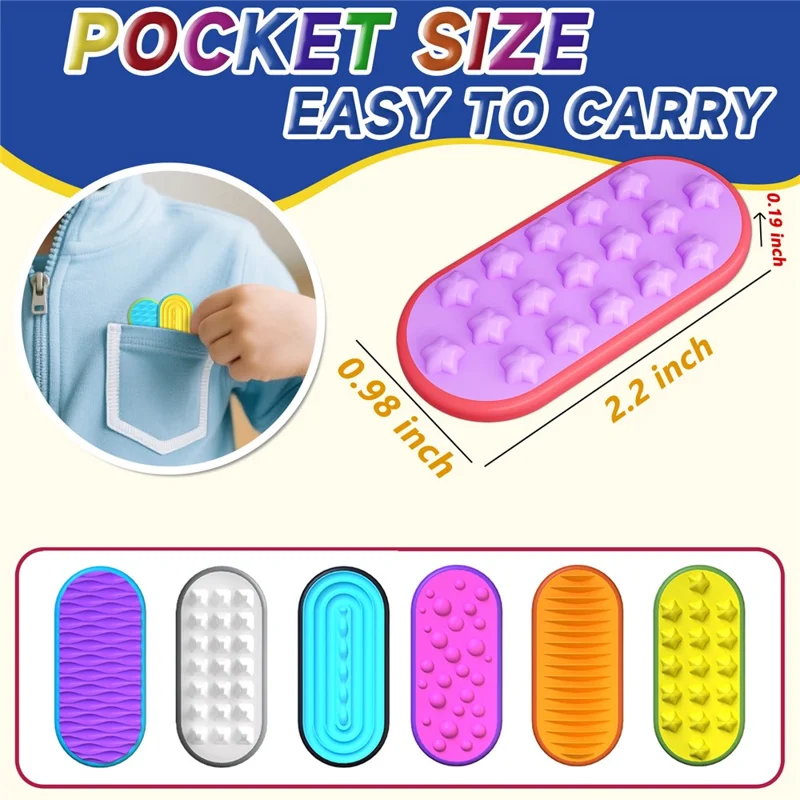 12Pcs / Set Sensory Magnetic Finger Toys for Autism Anxiety Stress Relief Silicone Magnetic Slider